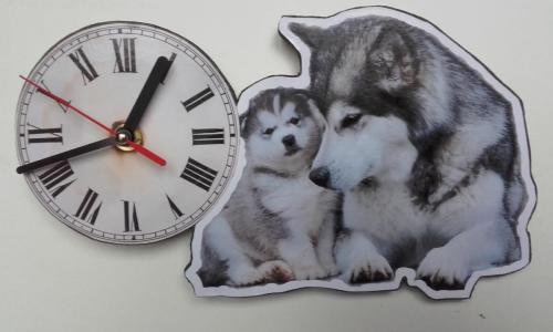 Horloge chiens Husky